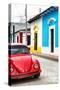 ¡Viva Mexico! Collection - Red VW Beetle Car and Colorful Houses II-Philippe Hugonnard-Stretched Canvas