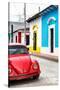 ¡Viva Mexico! Collection - Red VW Beetle Car and Colorful Houses II-Philippe Hugonnard-Stretched Canvas