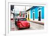 ¡Viva Mexico! Collection - Red VW Beetle Car and Colorful Houses-Philippe Hugonnard-Framed Photographic Print