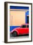 ¡Viva Mexico! Collection - Red VW Beetle Car and Colorful Wall-Philippe Hugonnard-Framed Photographic Print