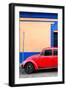 ¡Viva Mexico! Collection - Red VW Beetle Car and Colorful Wall-Philippe Hugonnard-Framed Photographic Print