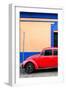 ¡Viva Mexico! Collection - Red VW Beetle Car and Colorful Wall-Philippe Hugonnard-Framed Photographic Print