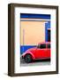 ¡Viva Mexico! Collection - Red VW Beetle Car and Colorful Wall-Philippe Hugonnard-Framed Photographic Print