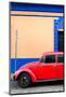 ¡Viva Mexico! Collection - Red VW Beetle Car and Colorful Wall-Philippe Hugonnard-Mounted Photographic Print