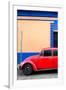 ¡Viva Mexico! Collection - Red VW Beetle Car and Colorful Wall-Philippe Hugonnard-Framed Photographic Print