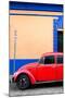 ¡Viva Mexico! Collection - Red VW Beetle Car and Colorful Wall-Philippe Hugonnard-Mounted Photographic Print