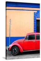 ¡Viva Mexico! Collection - Red VW Beetle Car and Colorful Wall-Philippe Hugonnard-Stretched Canvas