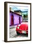 ¡Viva Mexico! Collection - Red VW Beetle Car in a Colorful Street-Philippe Hugonnard-Framed Photographic Print