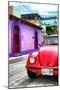 ¡Viva Mexico! Collection - Red VW Beetle Car in a Colorful Street-Philippe Hugonnard-Mounted Photographic Print