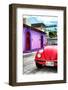 ¡Viva Mexico! Collection - Red VW Beetle Car in a Colorful Street-Philippe Hugonnard-Framed Photographic Print