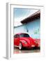 ¡Viva Mexico! Collection - Red VW Beetle Car on a street in San Cristobal II-Philippe Hugonnard-Framed Photographic Print