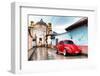 ¡Viva Mexico! Collection - Red VW Beetle Car on a street in San Cristobal-Philippe Hugonnard-Framed Photographic Print