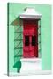 ¡Viva Mexico! Collection - Red Window and Green Wall in Campeche-Philippe Hugonnard-Stretched Canvas