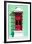 ¡Viva Mexico! Collection - Red Window and Green Wall in Campeche-Philippe Hugonnard-Framed Premium Photographic Print