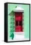 ¡Viva Mexico! Collection - Red Window and Green Wall in Campeche-Philippe Hugonnard-Framed Stretched Canvas