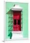¡Viva Mexico! Collection - Red Window and Green Wall in Campeche-Philippe Hugonnard-Framed Photographic Print