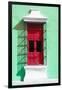 ¡Viva Mexico! Collection - Red Window and Green Wall in Campeche-Philippe Hugonnard-Framed Photographic Print