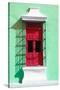 ¡Viva Mexico! Collection - Red Window and Green Wall in Campeche-Philippe Hugonnard-Stretched Canvas