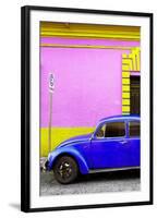 ¡Viva Mexico! Collection - Royal Blue VW Beetle Car and Colorful Wall-Philippe Hugonnard-Framed Photographic Print