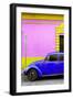 ¡Viva Mexico! Collection - Royal Blue VW Beetle Car and Colorful Wall-Philippe Hugonnard-Framed Photographic Print