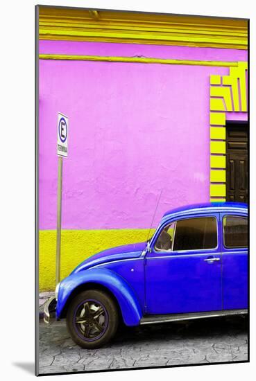 ¡Viva Mexico! Collection - Royal Blue VW Beetle Car and Colorful Wall-Philippe Hugonnard-Mounted Photographic Print