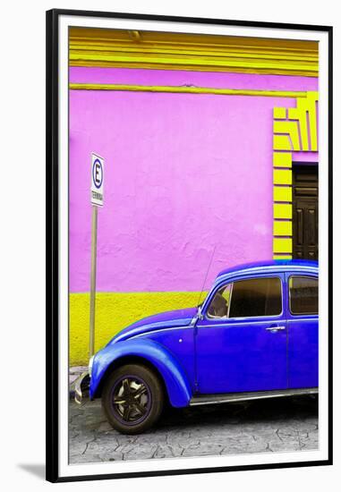 ¡Viva Mexico! Collection - Royal Blue VW Beetle Car and Colorful Wall-Philippe Hugonnard-Framed Premium Photographic Print