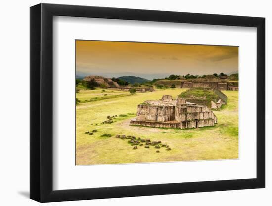 ¡Viva Mexico! Collection - Ruins of Monte Alban at Sunset-Philippe Hugonnard-Framed Photographic Print