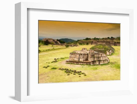 ¡Viva Mexico! Collection - Ruins of Monte Alban at Sunset-Philippe Hugonnard-Framed Photographic Print