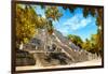 ¡Viva Mexico! Collection - Ruins of the ancient Mayan city with Fall Colors of Calakmul III-Philippe Hugonnard-Framed Photographic Print