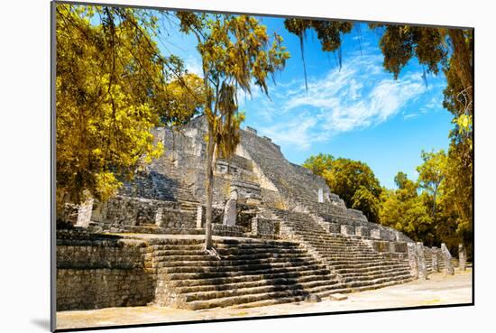 ¡Viva Mexico! Collection - Ruins of the ancient Mayan city with Fall Colors of Calakmul III-Philippe Hugonnard-Mounted Photographic Print