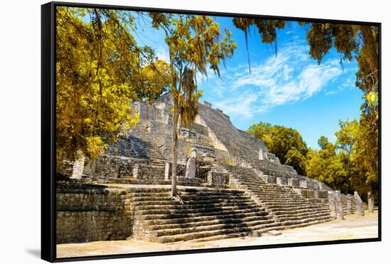 ¡Viva Mexico! Collection - Ruins of the ancient Mayan city with Fall Colors of Calakmul III-Philippe Hugonnard-Framed Stretched Canvas