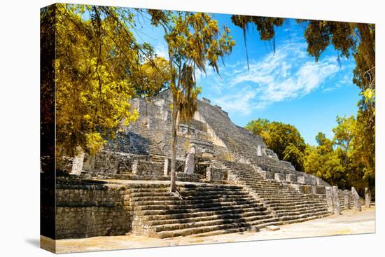 ¡Viva Mexico! Collection - Ruins of the ancient Mayan city with Fall Colors of Calakmul III-Philippe Hugonnard-Stretched Canvas