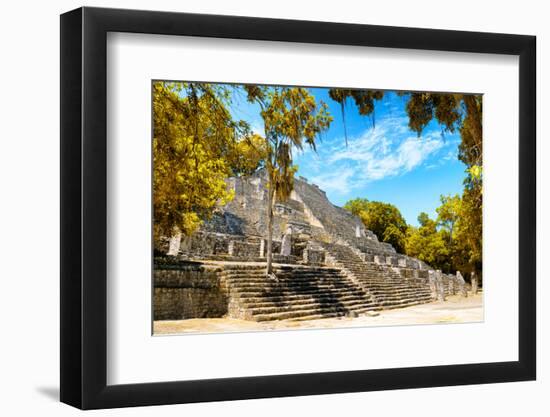 ¡Viva Mexico! Collection - Ruins of the ancient Mayan city with Fall Colors of Calakmul III-Philippe Hugonnard-Framed Photographic Print