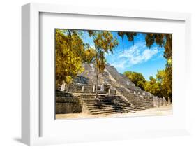 ¡Viva Mexico! Collection - Ruins of the ancient Mayan city with Fall Colors of Calakmul III-Philippe Hugonnard-Framed Photographic Print