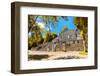 ¡Viva Mexico! Collection - Ruins of the ancient Mayan city with Fall Colors of Calakmul-Philippe Hugonnard-Framed Photographic Print