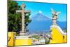 ¡Viva Mexico! Collection - Santuario Cholula and Popocatepetl Volcano in Puebla II-Philippe Hugonnard-Mounted Photographic Print