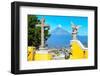 ¡Viva Mexico! Collection - Santuario Cholula and Popocatepetl Volcano in Puebla II-Philippe Hugonnard-Framed Photographic Print