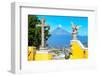 ¡Viva Mexico! Collection - Santuario Cholula and Popocatepetl Volcano in Puebla II-Philippe Hugonnard-Framed Photographic Print