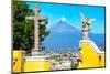 ¡Viva Mexico! Collection - Santuario Cholula and Popocatepetl Volcano in Puebla II-Philippe Hugonnard-Mounted Photographic Print