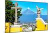 ¡Viva Mexico! Collection - Santuario Cholula and Popocatepetl Volcano in Puebla II-Philippe Hugonnard-Mounted Photographic Print