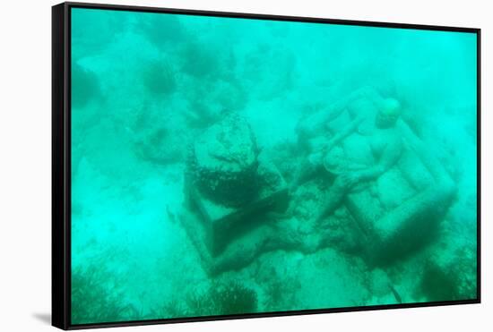 ¡Viva Mexico! Collection - Sculptures at bottom of sea in Cancun III-Philippe Hugonnard-Framed Stretched Canvas