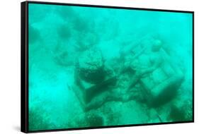 ¡Viva Mexico! Collection - Sculptures at bottom of sea in Cancun III-Philippe Hugonnard-Framed Stretched Canvas