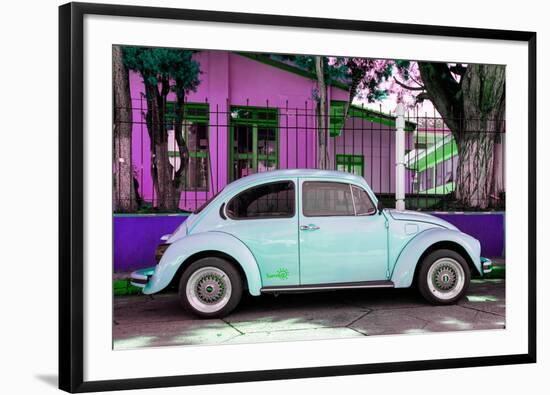 ¡Viva Mexico! Collection - "Summer Blue Car" VW Beetle-Philippe Hugonnard-Framed Photographic Print