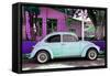 ¡Viva Mexico! Collection - "Summer Blue Car" VW Beetle-Philippe Hugonnard-Framed Stretched Canvas