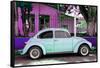 ¡Viva Mexico! Collection - "Summer Blue Car" VW Beetle-Philippe Hugonnard-Framed Stretched Canvas