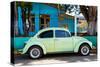 ¡Viva Mexico! Collection - "Summer Green Car" VW Beetle-Philippe Hugonnard-Stretched Canvas