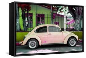 ¡Viva Mexico! Collection - "Summer Salmon Car" VW Beetle-Philippe Hugonnard-Framed Stretched Canvas