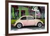 ¡Viva Mexico! Collection - "Summer Salmon Car" VW Beetle-Philippe Hugonnard-Framed Photographic Print