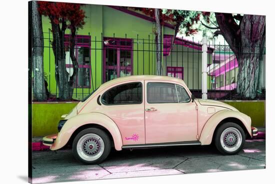 ¡Viva Mexico! Collection - "Summer Salmon Car" VW Beetle-Philippe Hugonnard-Stretched Canvas