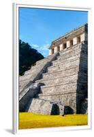 ¡Viva Mexico! Collection - Temple of Inscriptions at Mayan archaelogical site with Fall Colors-Philippe Hugonnard-Framed Premium Photographic Print